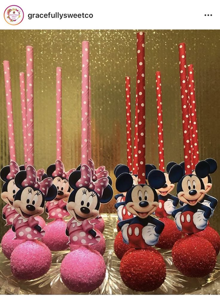 Cakepops temáticos Mickey y Minnie