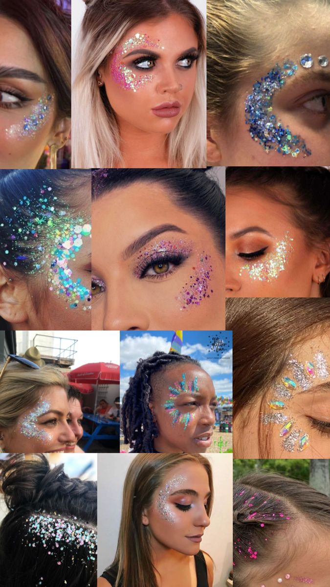 Diseños de glitter facial