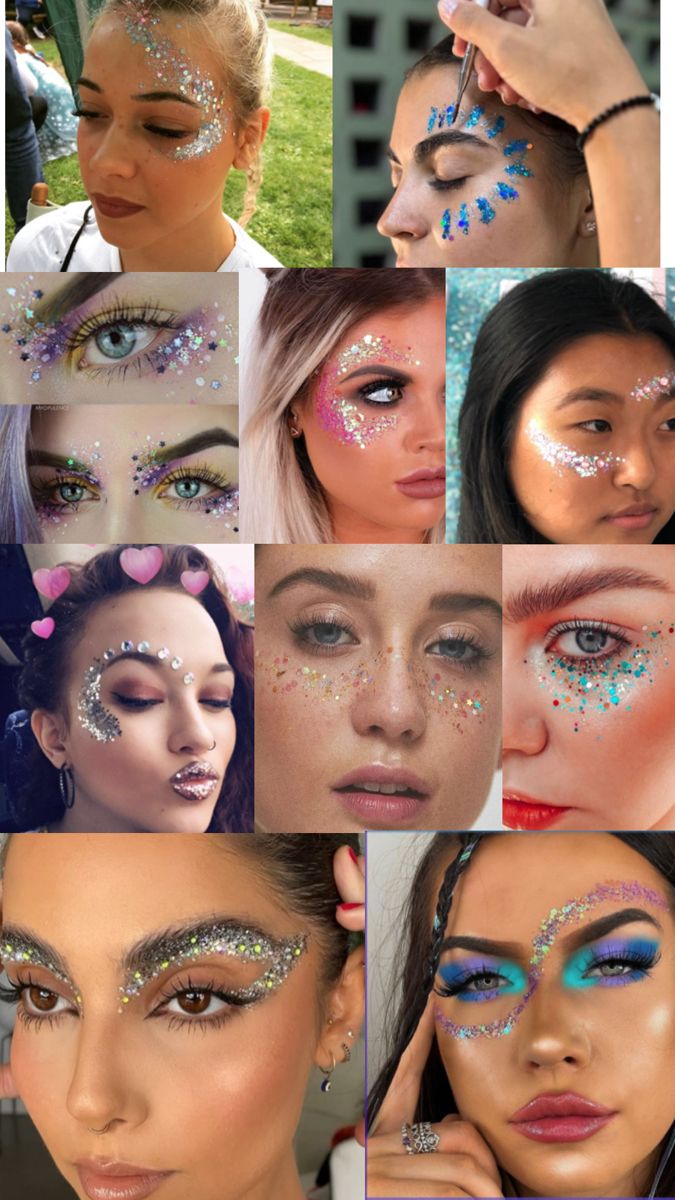 Más diseños de glitter facial